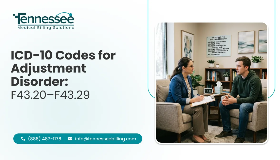 ICD-10 Codes for Adjustment Disorder: F43.20–F43.29 